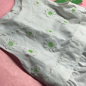 Lily Pulitzer white green daisy tank dress summer y2k vintage 3t flower Easter